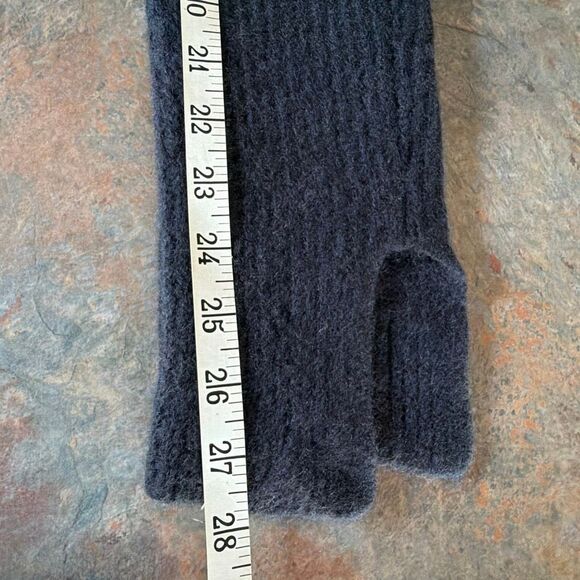 James Perse Los Angeles Cashmere Navy Funnel Neck Ribbbed Sweater with Raglan Sl - Picture 9 of 10